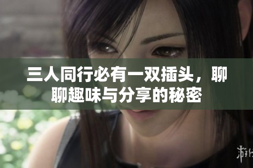 三人同行必有一双插头，聊聊趣味与分享的秘密