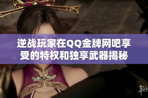 逆战玩家在QQ金牌网吧享受的特权和独享武器揭秘