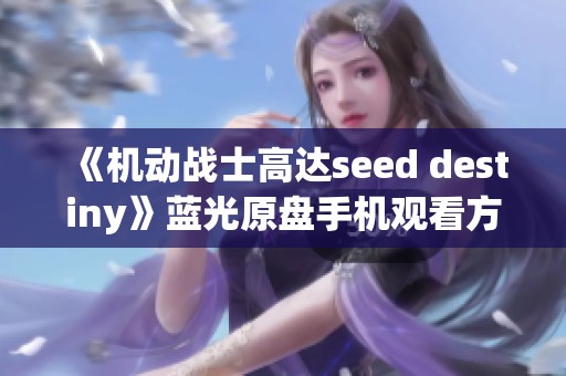 《机动战士高达seed destiny》蓝光原盘手机观看方式介绍与分析
