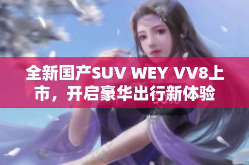 全新国产SUV WEY VV8上市，开启豪华出行新体验