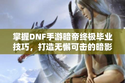 掌握DNF手游暗帝终极毕业技巧，打造无懈可击的暗影女王防具选择指南