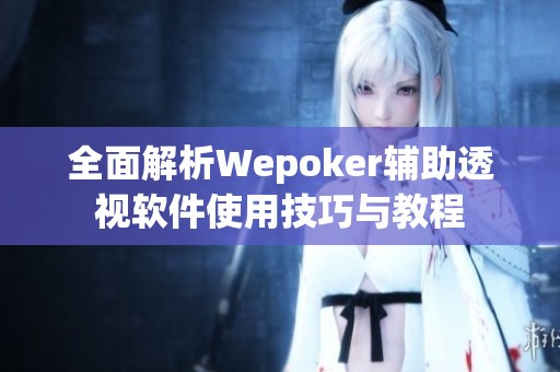 全面解析Wepoker辅助透视软件使用技巧与教程