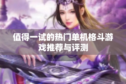 值得一试的热门单机格斗游戏推荐与评测